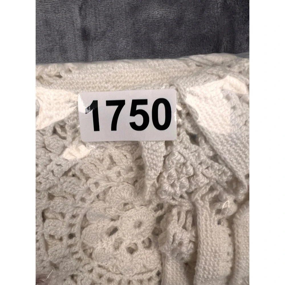Vintage‎ Crochet Table Runner Throw Unisex 45x32 Cream Vintage Cottagecore Lace